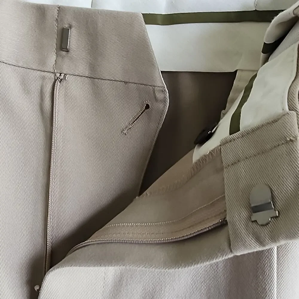 Orvis Khaki Chino Pleated Pants Mens 38 Wrinkle Free 100% Cotton